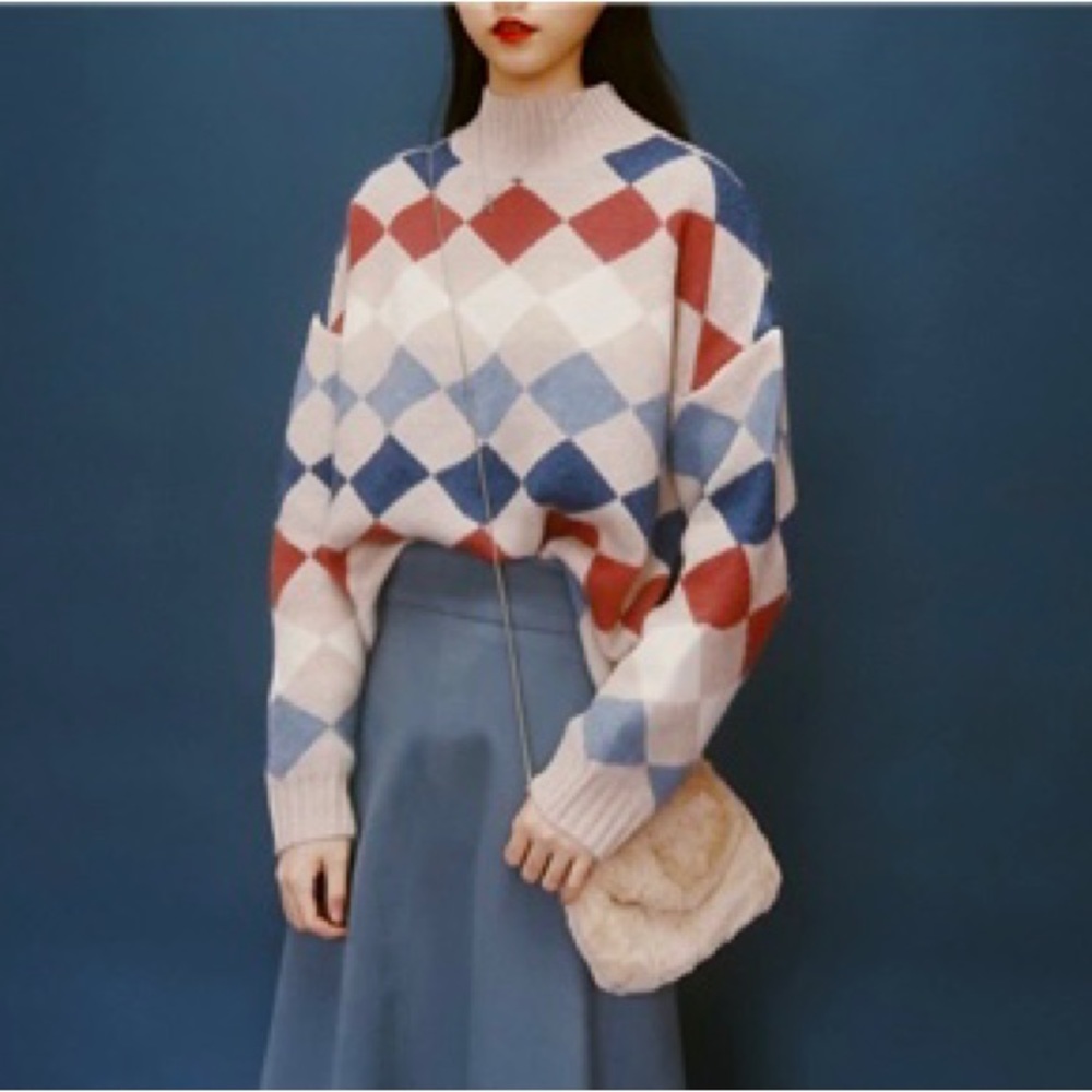 Himesama Japanese Style Half Turtleneck Sweater